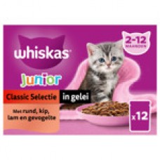 Whiskas MP pouch junior vlees in saus 12 x 85 gr